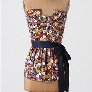 Corset style floral top from Anthro. Size 6